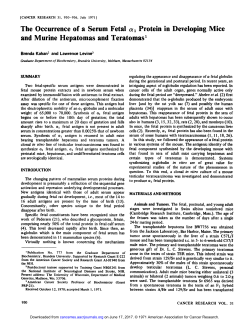 The Occurrence of a Serum Fetal a, Protein in