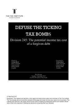 Division 245 - The potential income tax cost of a forgiven debt