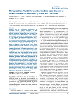 Phytoplankton Plastid Proteomics: Cracking open Diatoms to