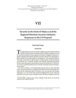 Security in the Strait of Malacca and the Regional Maritime Security