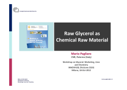 Raw Glycerol as Raw Glycerol as Chemical Raw Material