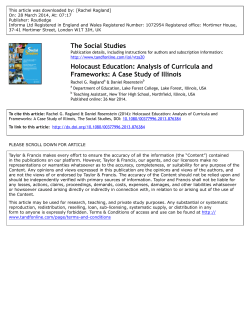 The Social Studies Holocaust Education: Analysis of Curricula and