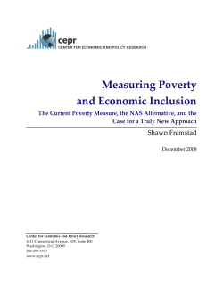 Measuring Poverty and Economic Inclusion