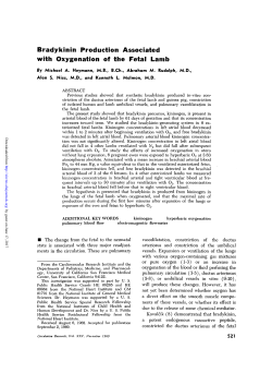 Bradykinin Production Associated with Oxygenation of the Fetal Lamb