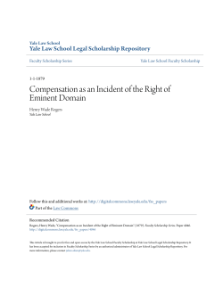 Compensation as an Incident of the Right of Eminent Domain