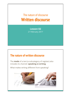 Analysing written discourse