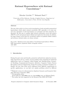 Rational Hypersurfaces with Rational Convolutions ⋆