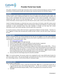 Use the Provider Portal