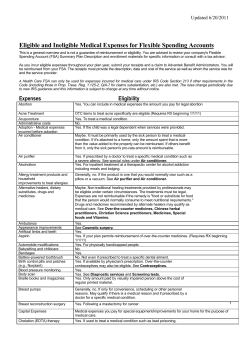 Eligible and Ineligible Medical Expenses for Flexible