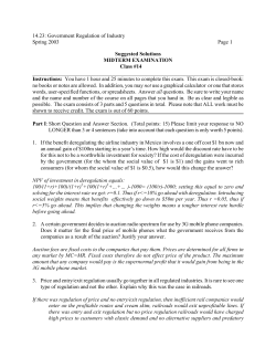 14.23: Government Regulation of Industry Spring 2003 Page 1