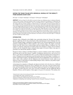 dating the tavan tolgoi site, mongolia: burials