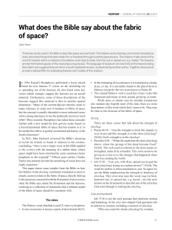 What does the Bible say about the fabric of space?