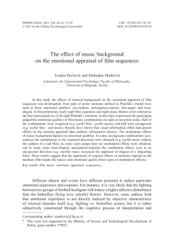The effect of music background on the emotional appraisal of film