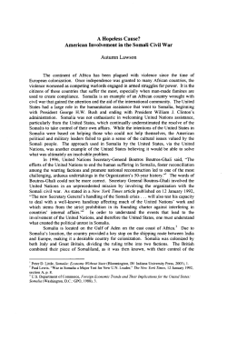 A Hopeless Cause? American Involvement in the Somali Civil War