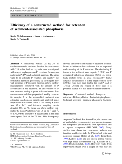 Efficiency of a constructed wetland for retention of sediment