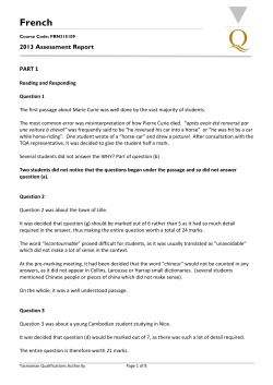 FRN315109 - French - Assessment Report 2013