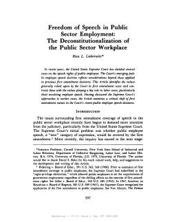 The Deconstitutionalization of the Public Sector Workplace