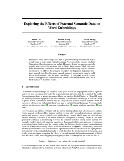 Exploring the Effects of External Semantic Data on Word Embeddings