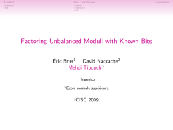 Factoring Unbalanced Moduli with Known Bits