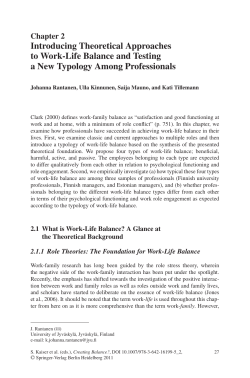 Introducing Theoretical Approaches to Work-Life Balance