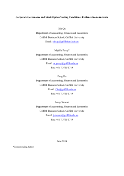 Corporate Governance and Stock Option Vesting Conditions