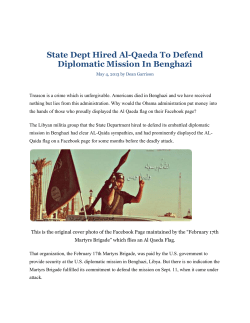State Dept Hired Al-Qaeda To Defend Diplomatic Mission In Benghazi