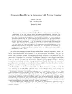 Behavioral Equilibrium in Economies with Adverse Selection