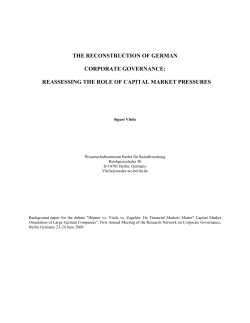 the reconstruction of german corporate governance