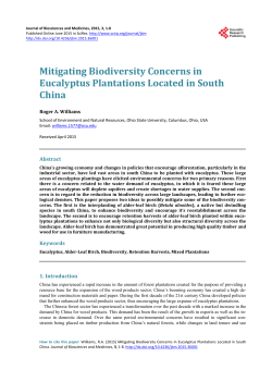 Mitigating Biodiversity Concerns in Eucalyptus Plantations Located