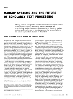 Markup systems and the future of scholarly text processing