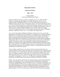 Biographical sketch - The Faculty of Mathematics and Computer