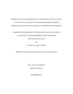 perseverance and persistence in achieving educational goals
