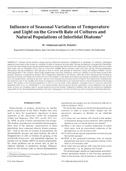 Influence of Seasonal Variations of Temperature and Light on the
