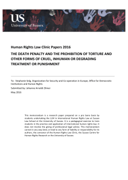 The death penalty and the prohibition of torture and other forms of