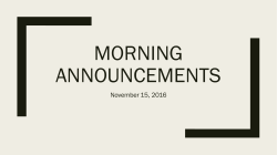 Morning Announcements