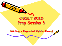 OSSLT 2015 Prep Session 3