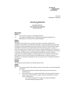 Koninklijke Ahold N.V. with corporate seat in