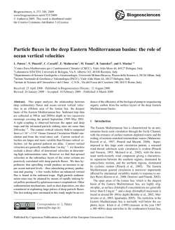 Particle fluxes in the deep Eastern Mediterranean