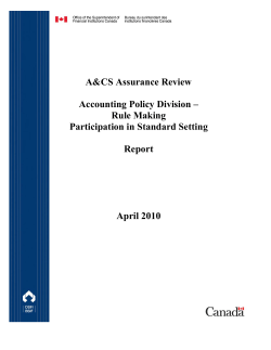 Accounting Policy Division &ndash; Rule Making Participation - OSFI-BSIF