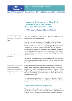 Income Poverty in the EU - European Centre for Social Welfare