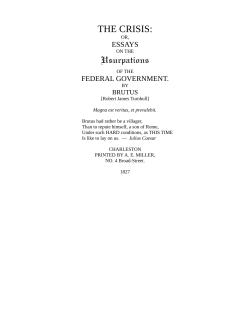 THE CRISIS: Usurpations