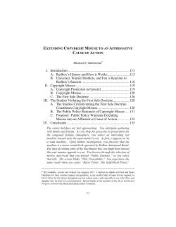 Extending Copyright Misue to an Affirmative Cause of Action