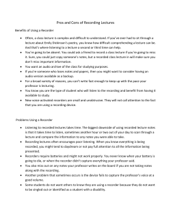 Pros and Cons of Recording Lectures