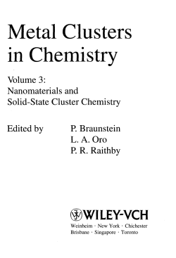 Metal Clusters in Chemistry