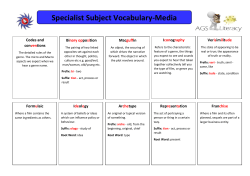 Specialist Subject Vocabulary-Media
