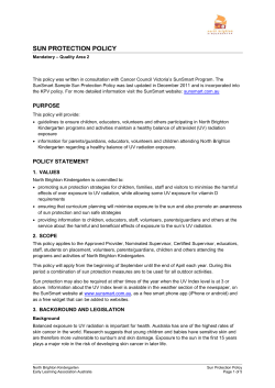 sun protection policy - North Brighton Kindergarten