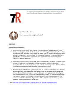 Revolution 1: Population How many people can our planet handle