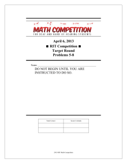 2013 Target Round Questions (Problems 5-8)