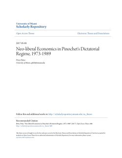 Neo-liberal Economics in Pinochet`s Dictatorial Regime, 1973-1989