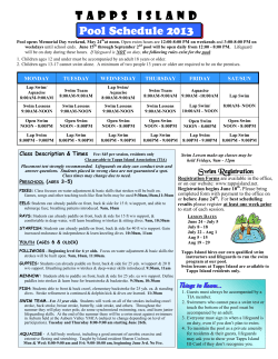 Pool Schedule 2013